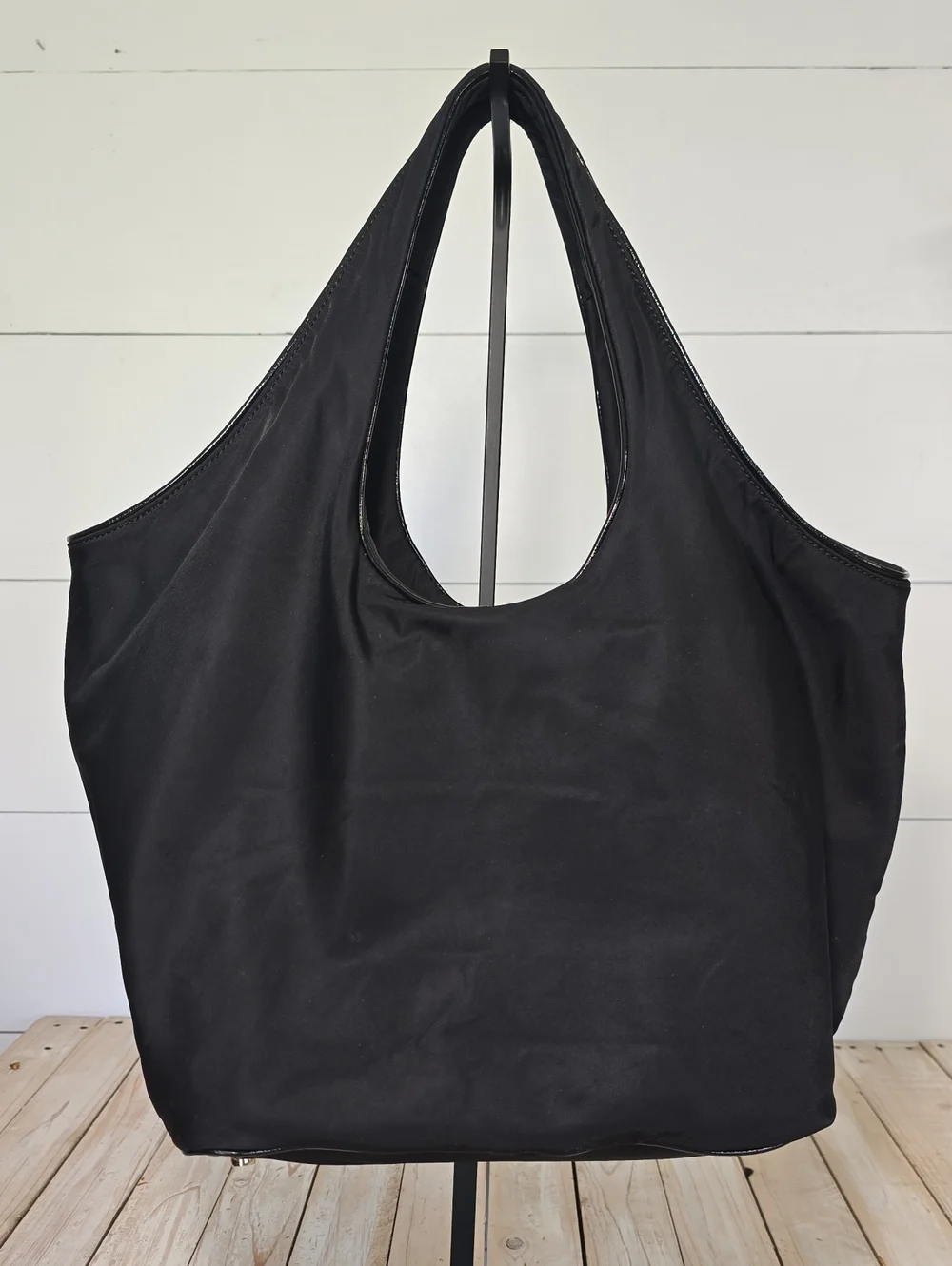 Kate Spade New York Y2K Black Nylon Front Bow Shoulder Purse